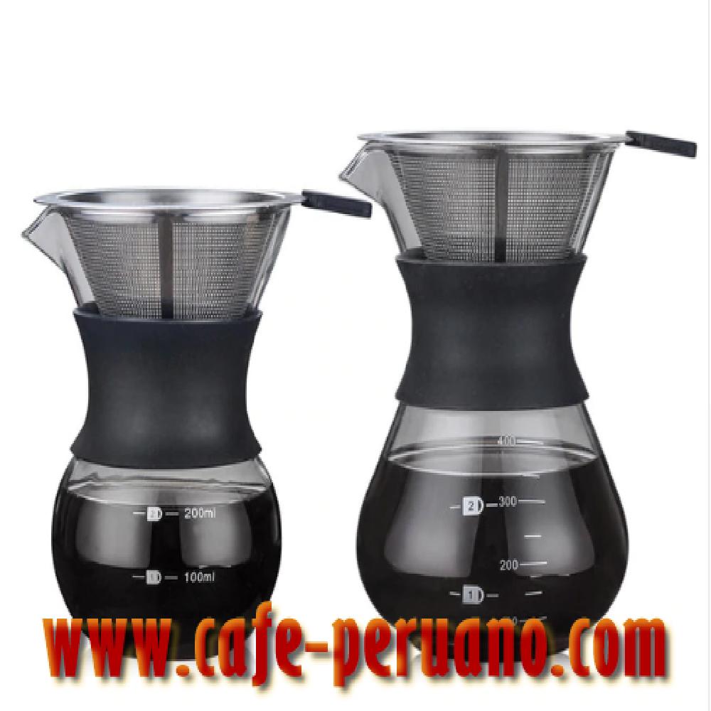 Cafetera de vidrio con filtro