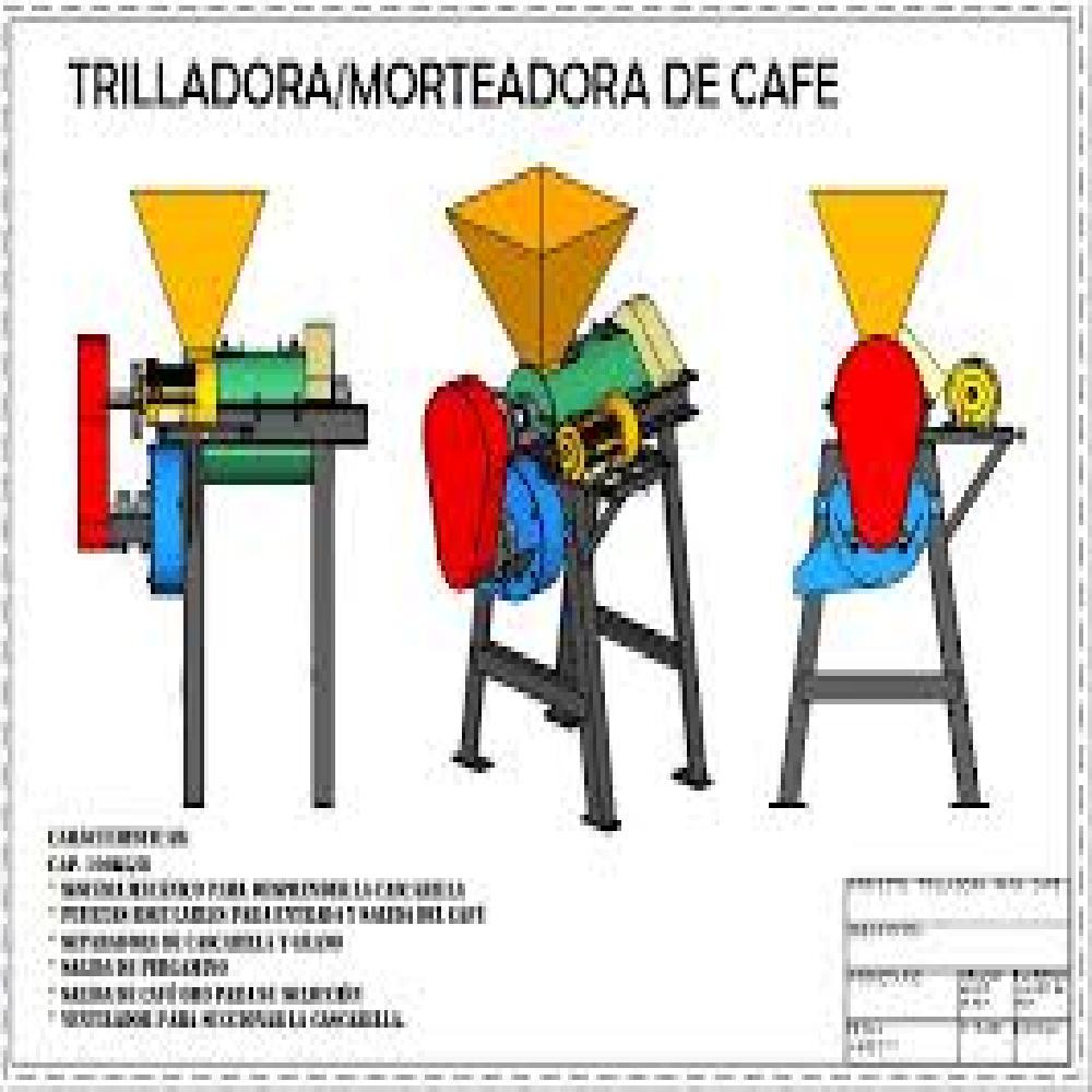 Planos para Elaborar Trilladora morteadora De Cafe Pergamino