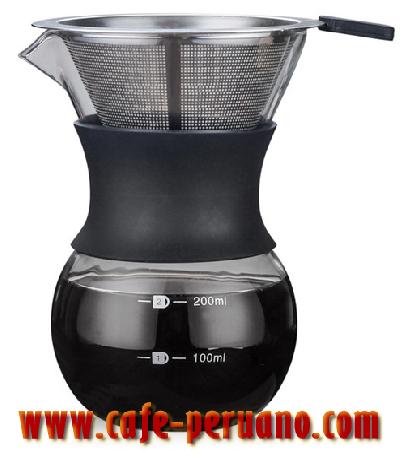 Cafetera de vidrio con filtro